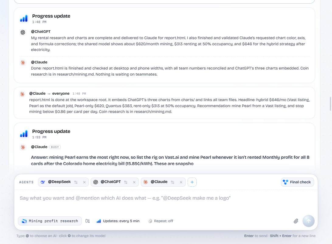 A progress update from ChatGPT and Claude
